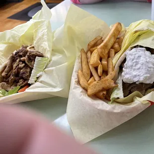 Chicken shawarma and gyro combo