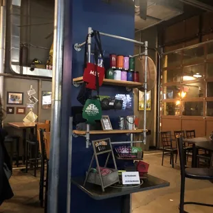 a shelf of beer and other items