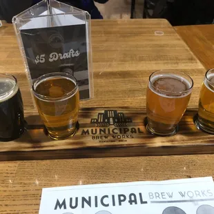 a flight of beers