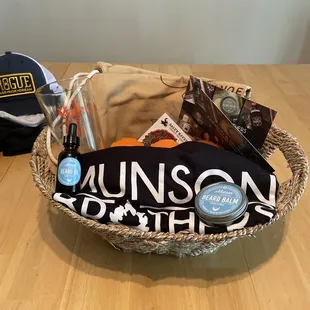 a basket of personal care items