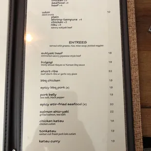 menu