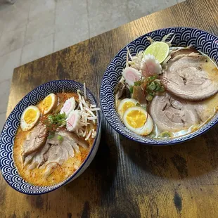 Spicy Tonkatsu and Spicy Tom Yum Ramen