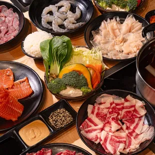 a variety of meats and vegetables