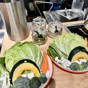 They have been working on beautifying their vegetable plating--looking good!