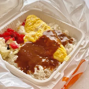 Cheese Omelette Curry (medium spice) + Extra Meat (beef) (05/2024)