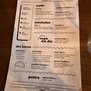 menu