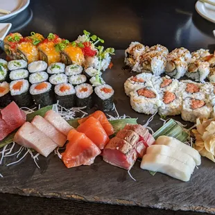 3 Sushi Combos, the rolls were so small. This plate cost me $90. We three adults walked out hungry.