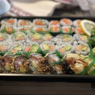 101. Murasaki Roll (bottom) 72. Spicy California Roll (middle) 56. Salmon Roll 83. 75. Spicy Salmon Roll