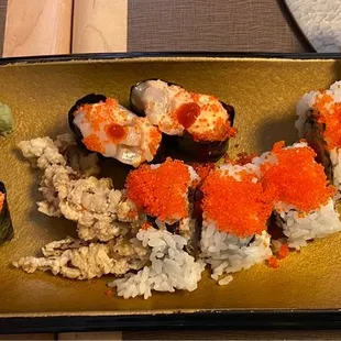 Scallops and soft shell crab roll