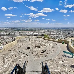 The view of the park from the top of the stairs