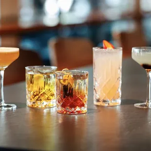 a variety of cocktails