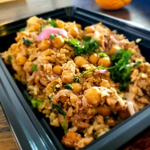 a close up of a dish of food