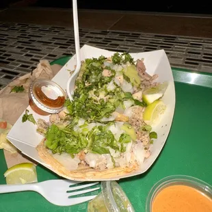 Pollo asada street tacos.