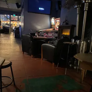 a bar with a large screen