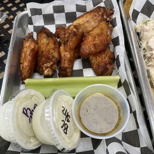 Smoked Wings w/ garlic parm on side
