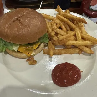 Burger and fries