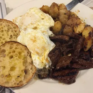 Steak and eggs