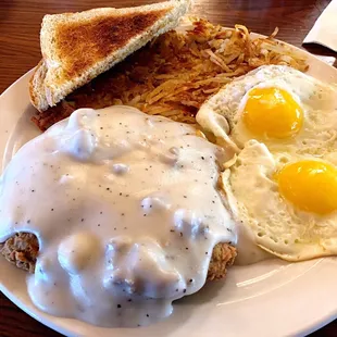 Chicken fried steak &amp; eggs