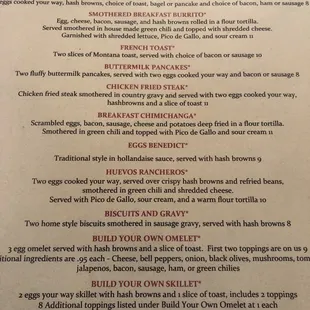 Breakfast menu 5/2019