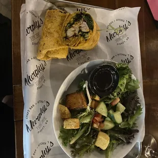 Chicken wrap &amp; side salad
