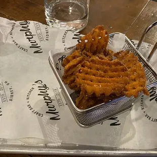 Sweet Potato Waffle Fries  (with cinnamon and sugar)