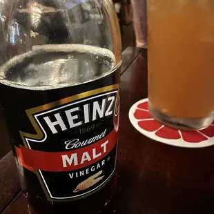 Famous malt vinegar to go with the fish and chips