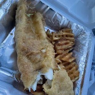 Deep Fried Walleye w/Waffle Fries (5/5)
