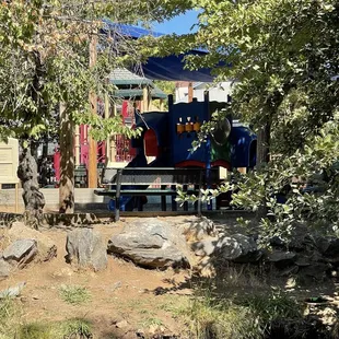 Shaded toddler play area