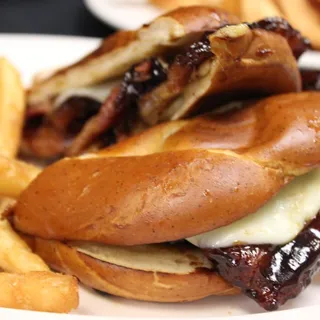 Bourbon Pork Pretzel Sandwich