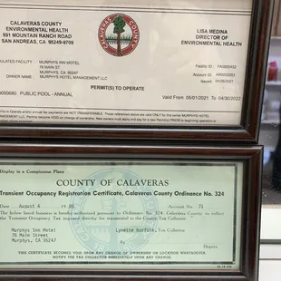 Oh yeah an all there certificates  from the county are expired as well.