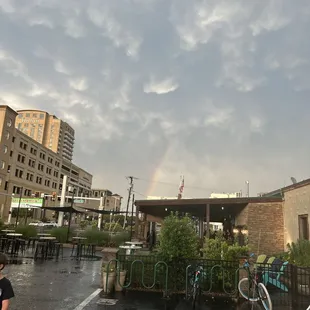 Murphy&apos;s outdoor with a rainbow