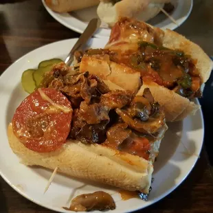 Pizza Cheesesteak, supreme pizza in a sub