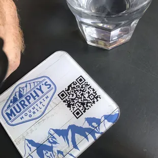 Coaster with QR code  for current menu