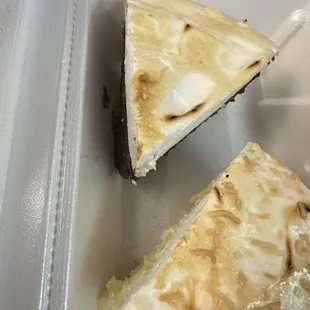 Coconut cream pie and chocolate pie