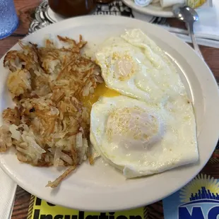Eggs and hash browns