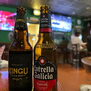 Estrella Galicia, from Spain and Xingu, from Brazil