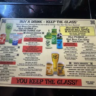 Drink menu