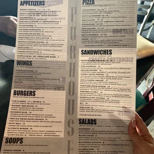 a person holding a menu