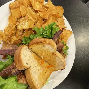 BLT with homemade chips