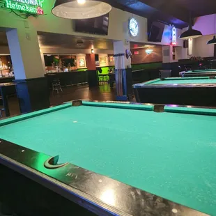 pool tables in a bar