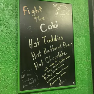 a sign for fish and the cold