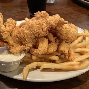 Fried catfish and shrimp combination