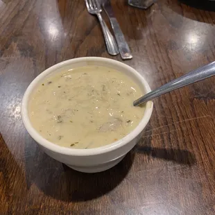 Crab and Artichoke soul. Rich and delicious