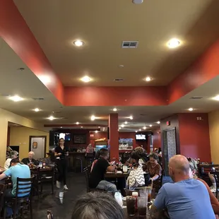 a crowded dining area