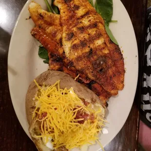 Grilled Catfish w/baked potato