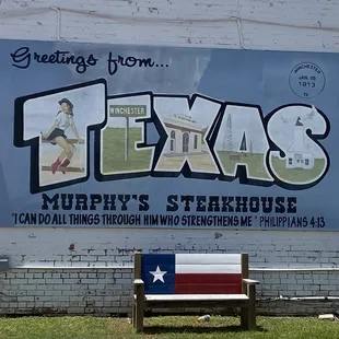 a bench in front of a building