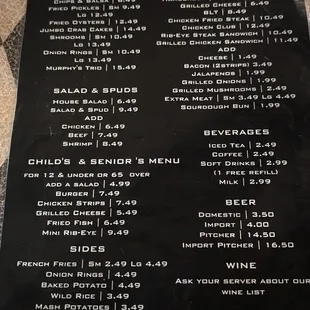 menu