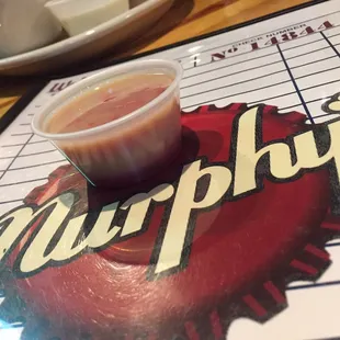 Shots come in little plastic ramekins