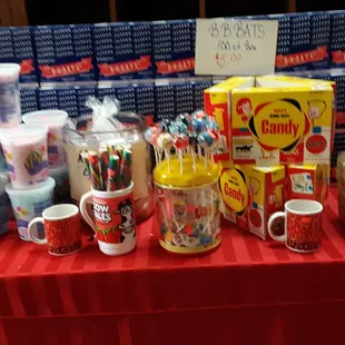 a table full of items