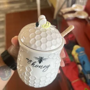 new product: white honey jar.